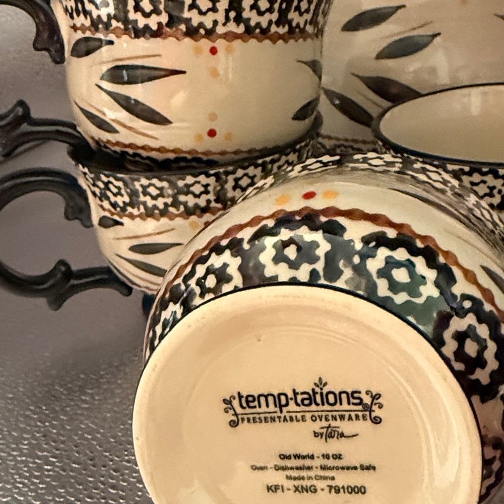 Vintage Temptations Hand Painted Tea Pot and Cups - Picture 16 of 16